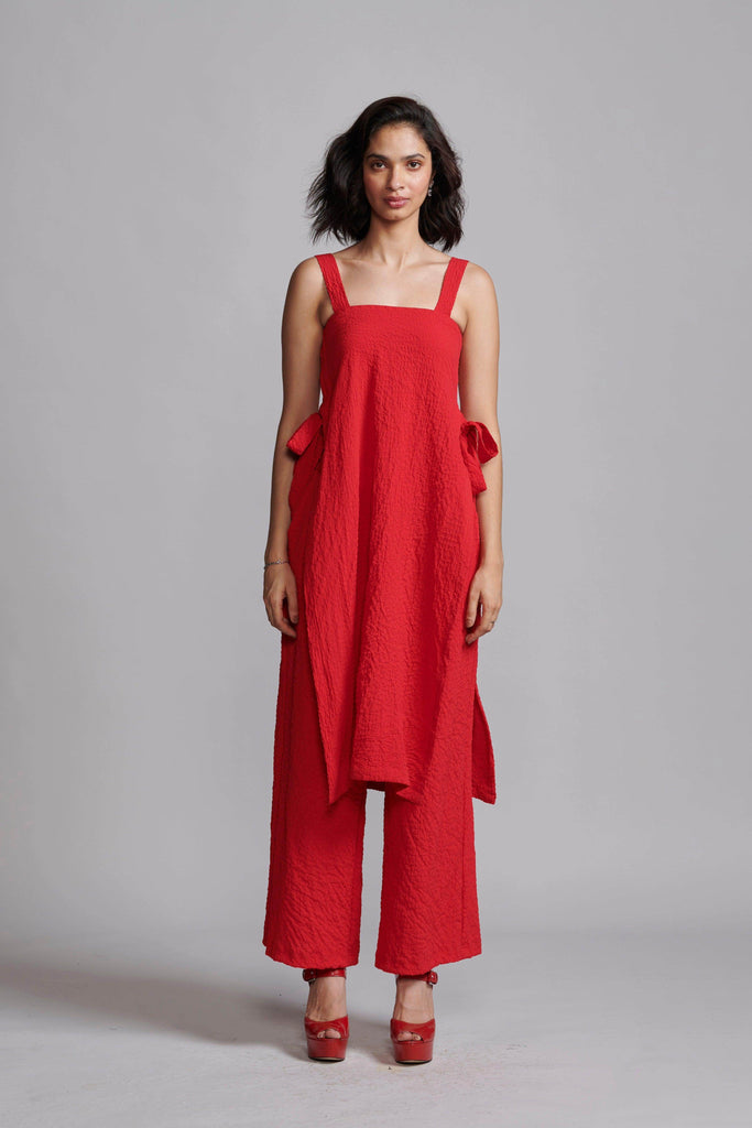 CRUSHED RED PANT - dash and dot dash and dot