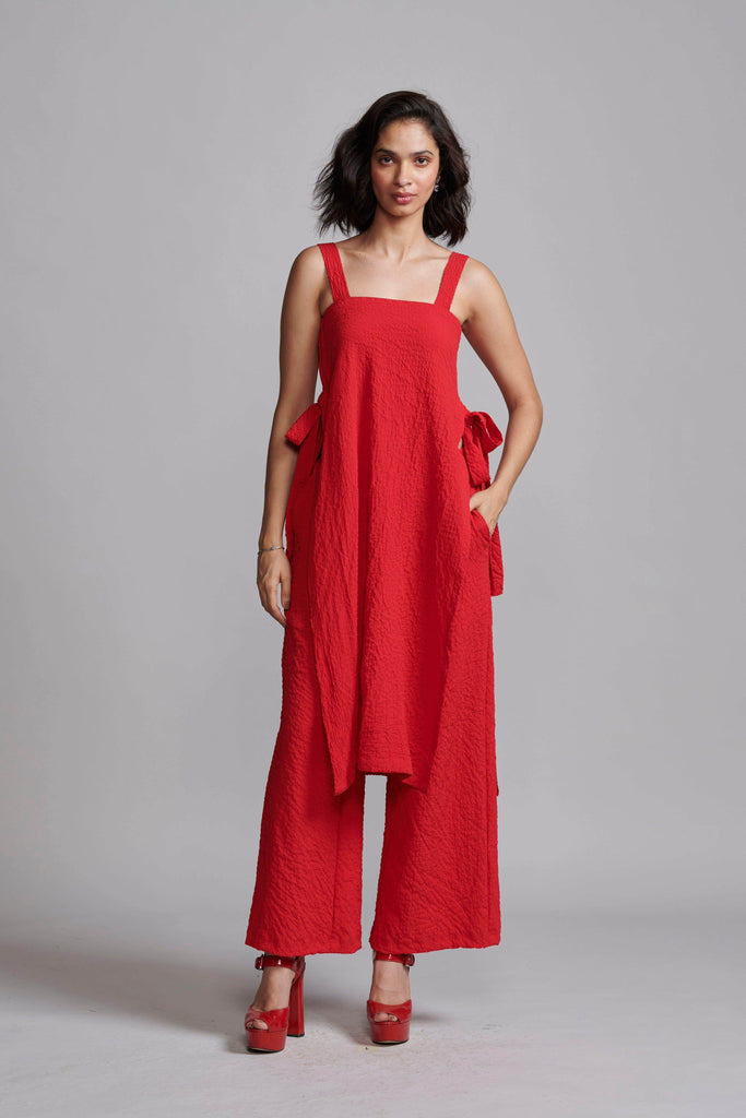 CRUSHED RED PANT - dash and dot dash and dot