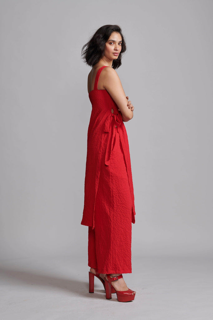 CRUSHED RED PANT - dash and dot dash and dot