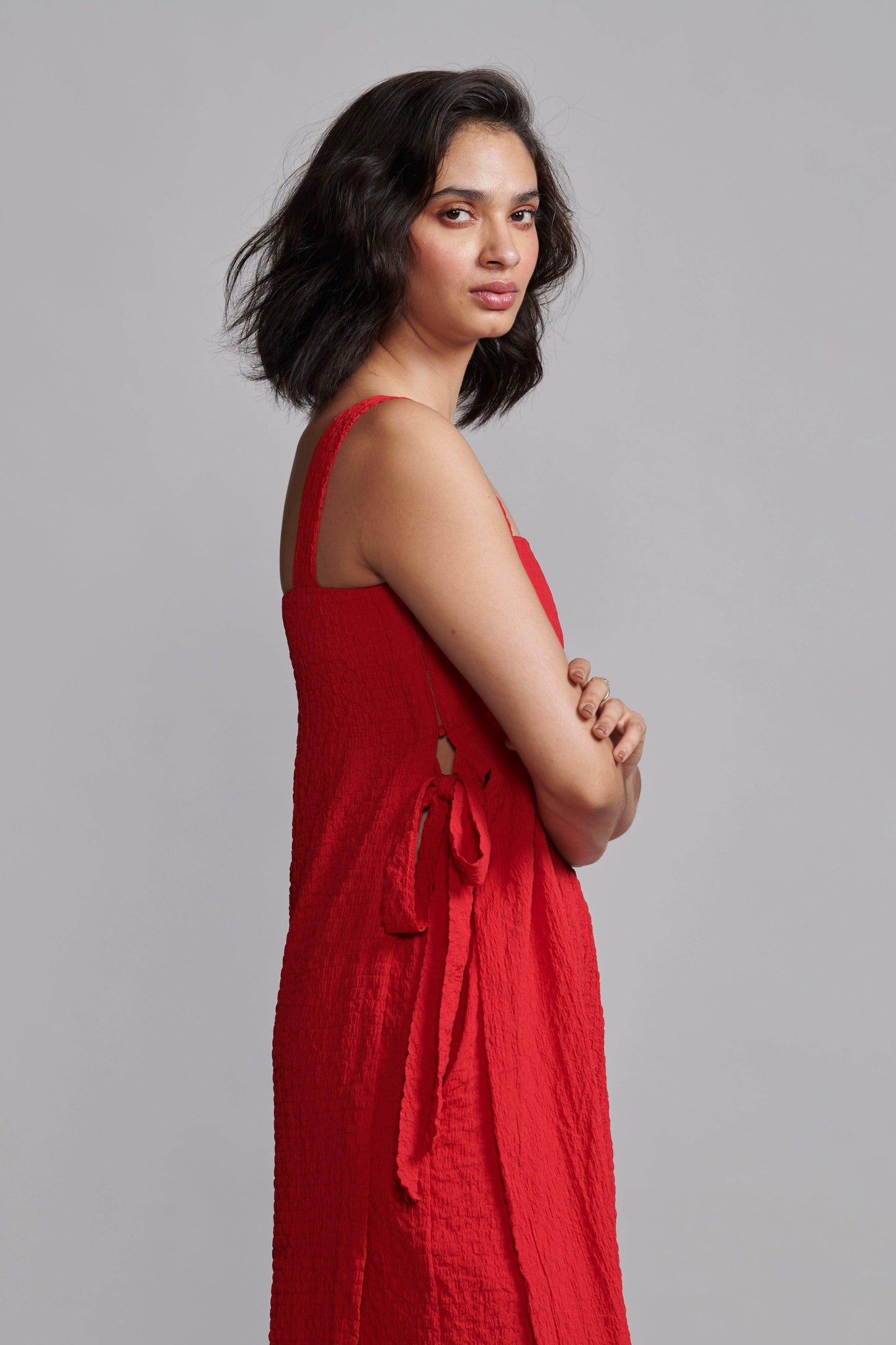 TEXTURED SIDE TIE SET - dash and dot