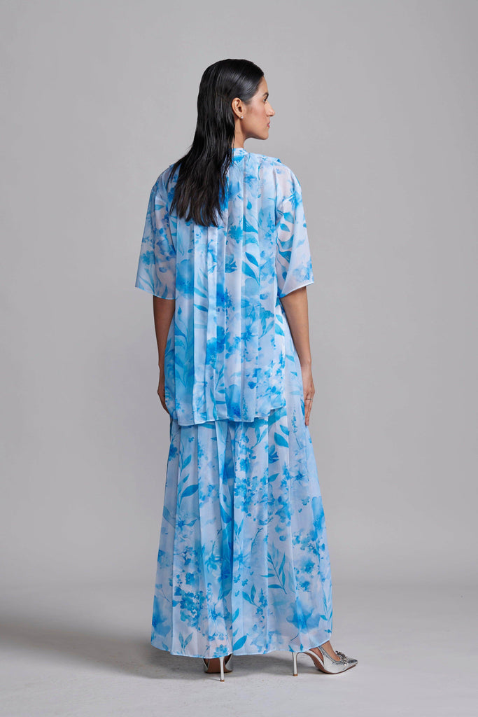 PRINTED PLEAT SET - dash and dot dash and dot