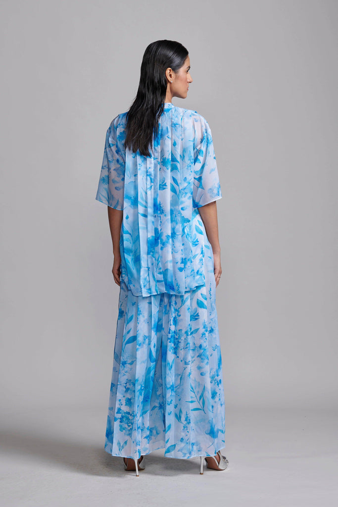 PRINTED PLEAT TOP - dash and dot dash and dot