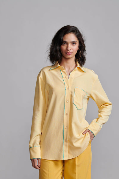 CONTRAST PIPING SHIRT - dash and dot