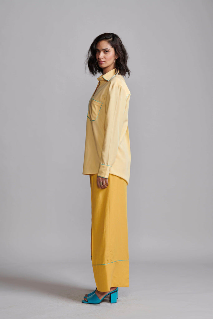 CONTRAST PIPING SHIRT - dash and dot dash and dot