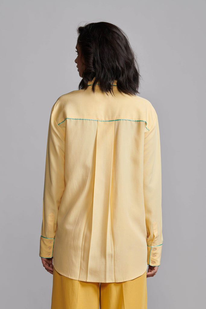 CONTRAST PIPING SHIRT - dash and dot dash and dot