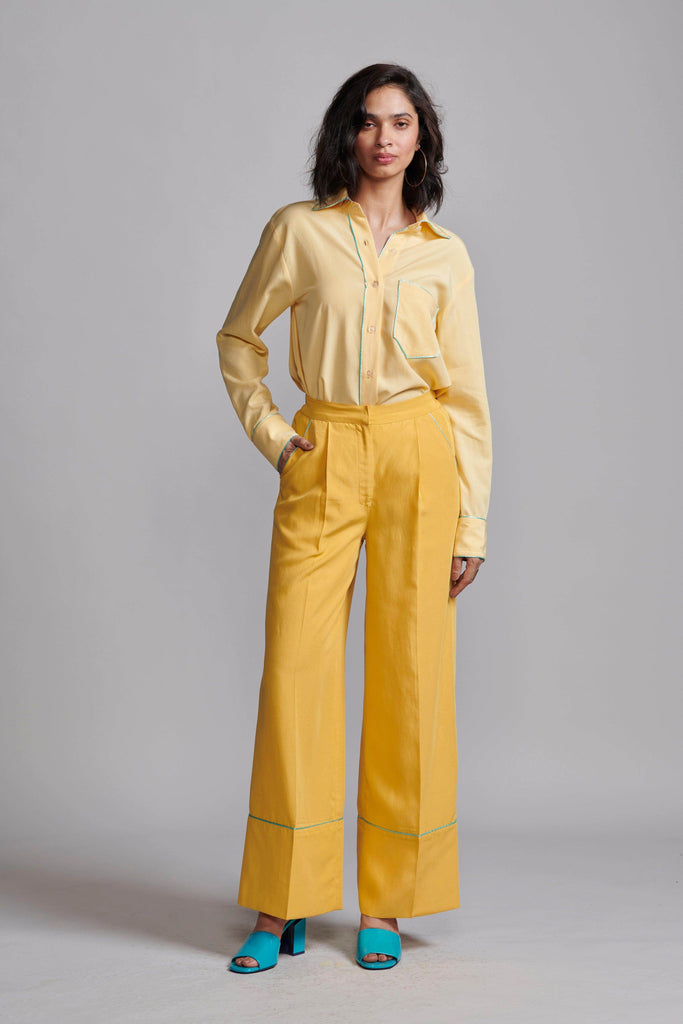 CONTRAST PIPING PANT - dash and dot dash and dot