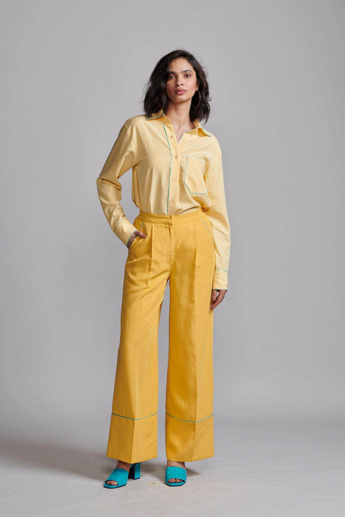 CONTRAST PIPING PANT - dash and dot dash and dot