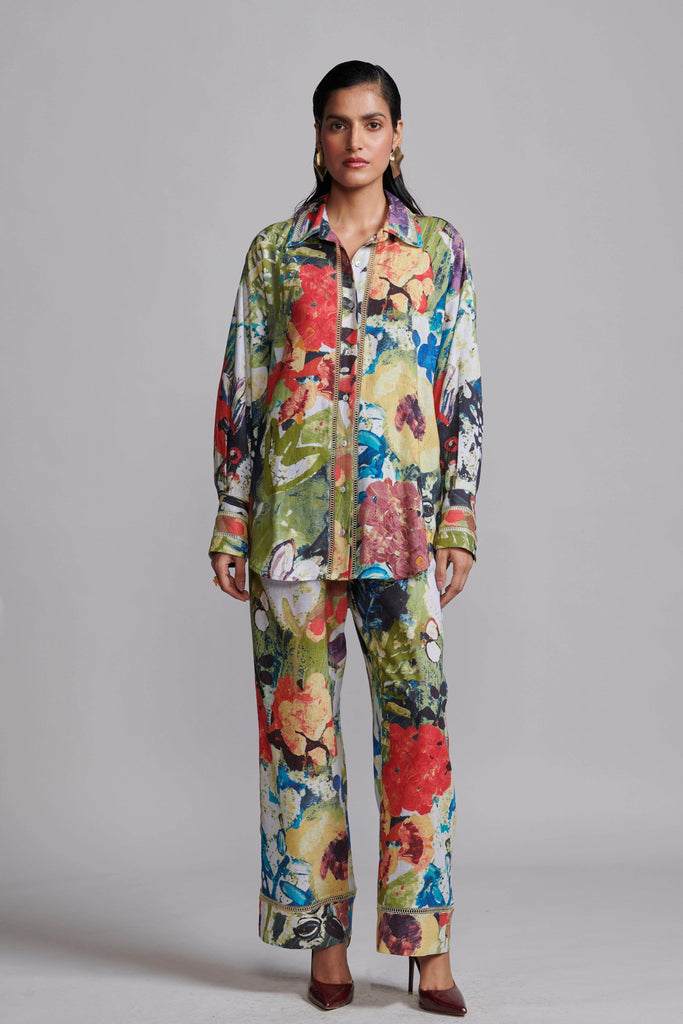 LINEN PRINTED PANT - dash and dot dash and dot