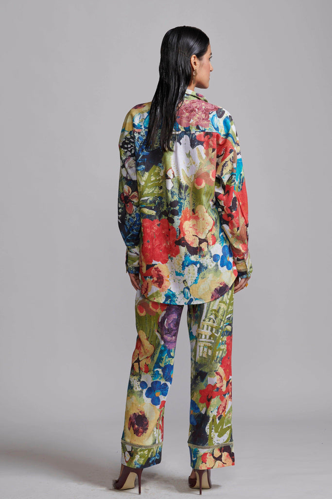 LINEN PRINTED PANT - dash and dot dash and dot