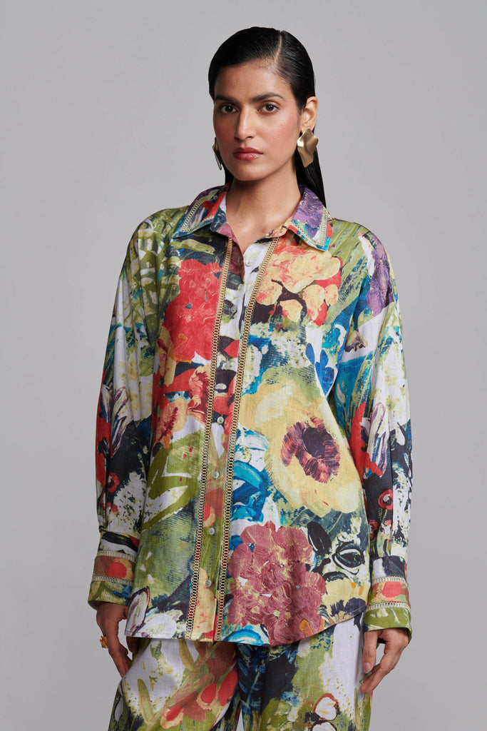 LINEN PRINTED SHIRT - dash and dot dash and dot