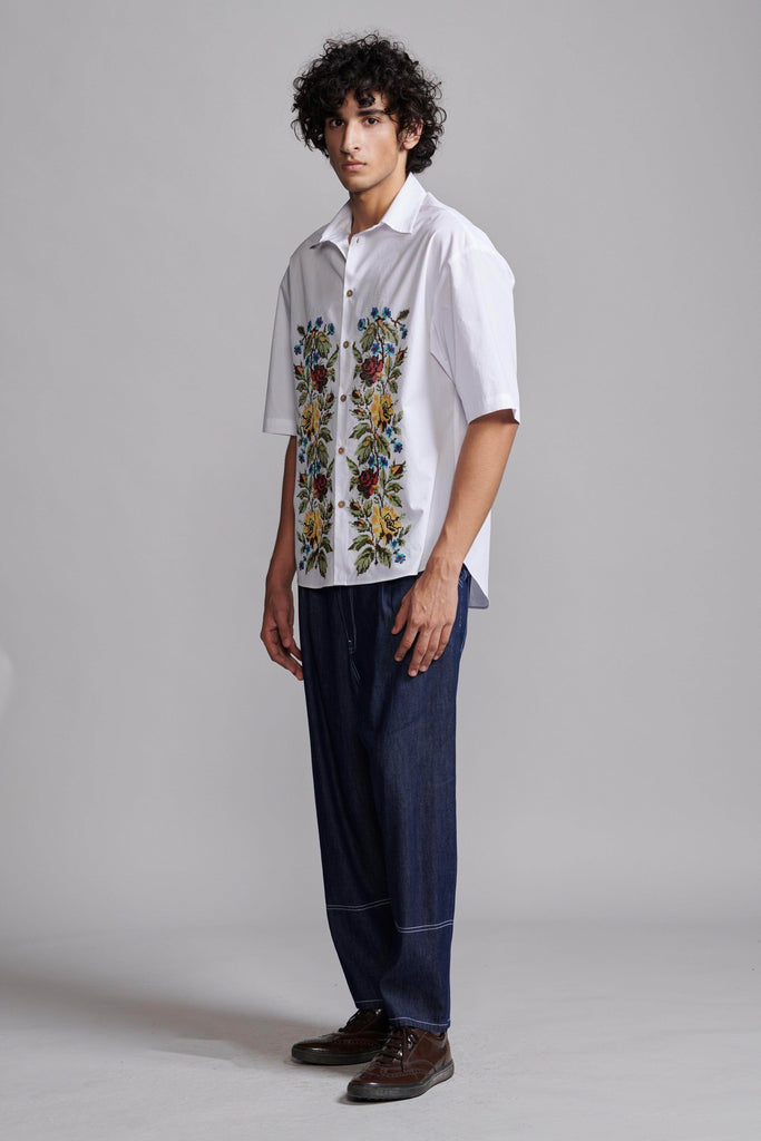 MOTIF EMBROIDERED SHIRT - dash and dot dash and dot