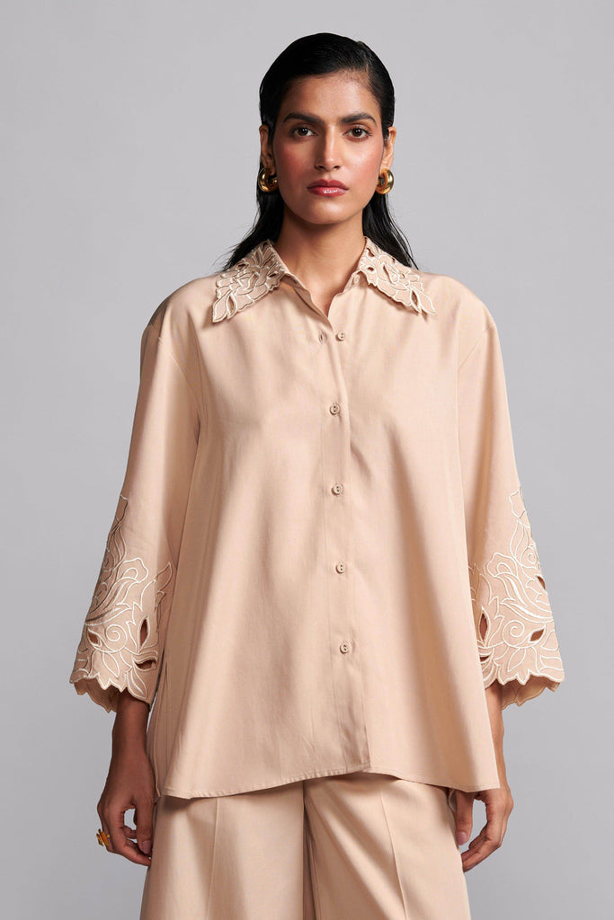 CUTWORK EMBROIDERED SHIRT - dash and dot dash and dot
