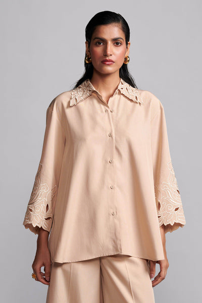 CUTWORK EMBROIDERED SHIRT - dash and dot