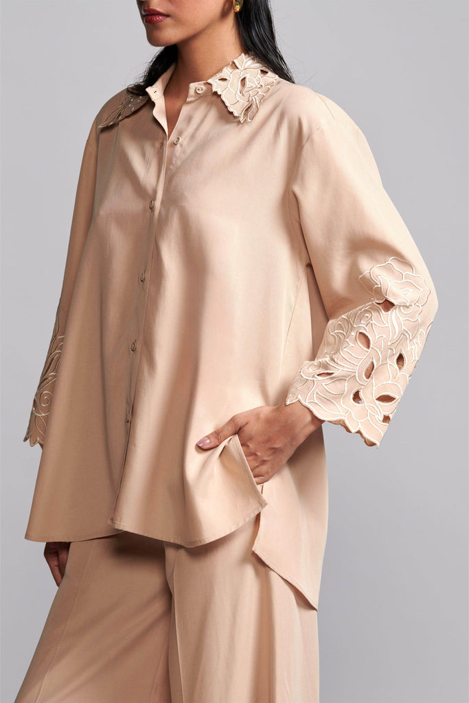 CUTWORK EMBROIDERED SHIRT - dash and dot dash and dot