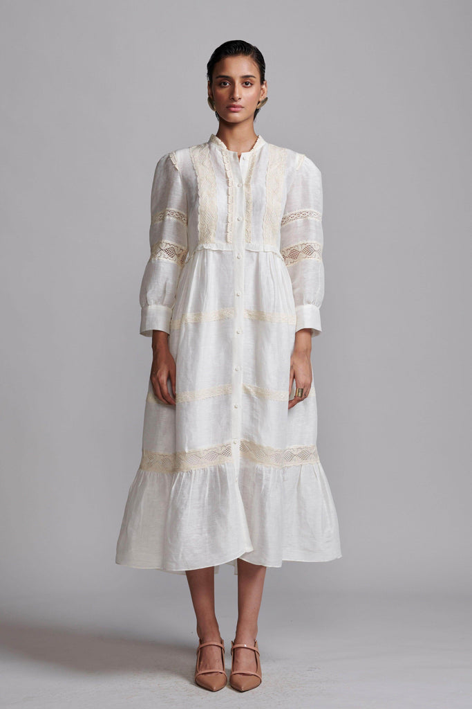 LINEN SILK LACE MIDI - dash and dot dash and dot