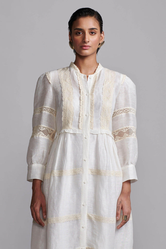 LINEN SILK LACE MIDI - dash and dot dash and dot