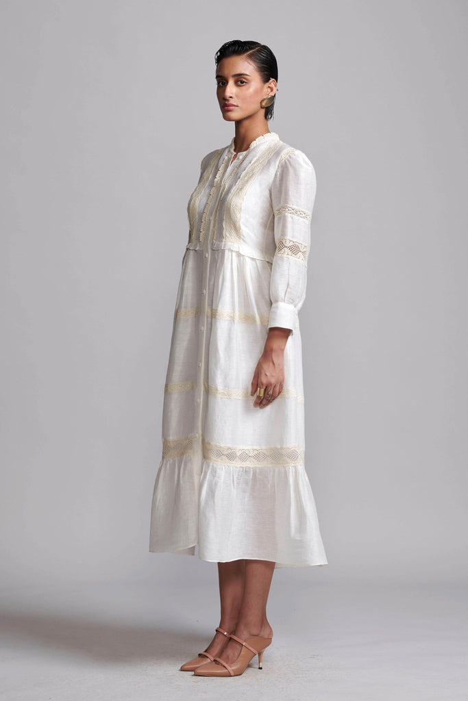 LINEN SILK LACE MIDI - dash and dot dash and dot