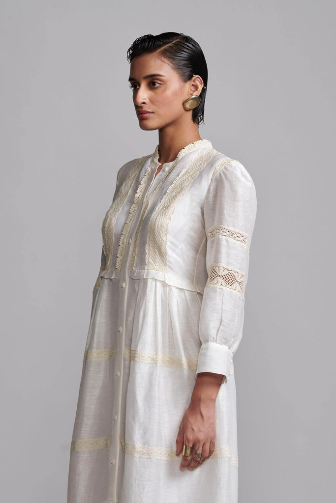 LINEN SILK LACE MIDI - dash and dot dash and dot