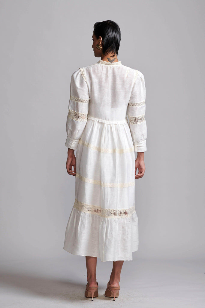 LINEN SILK LACE MIDI - dash and dot dash and dot