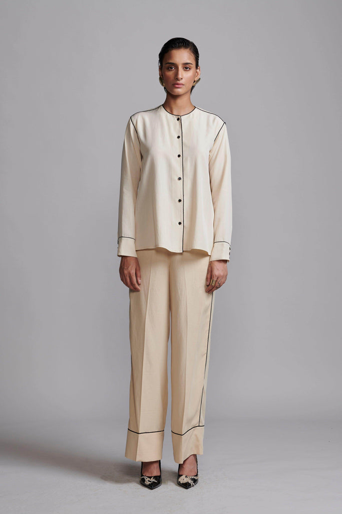 CONTRAST PIPING PANT - dash and dot dash and dot