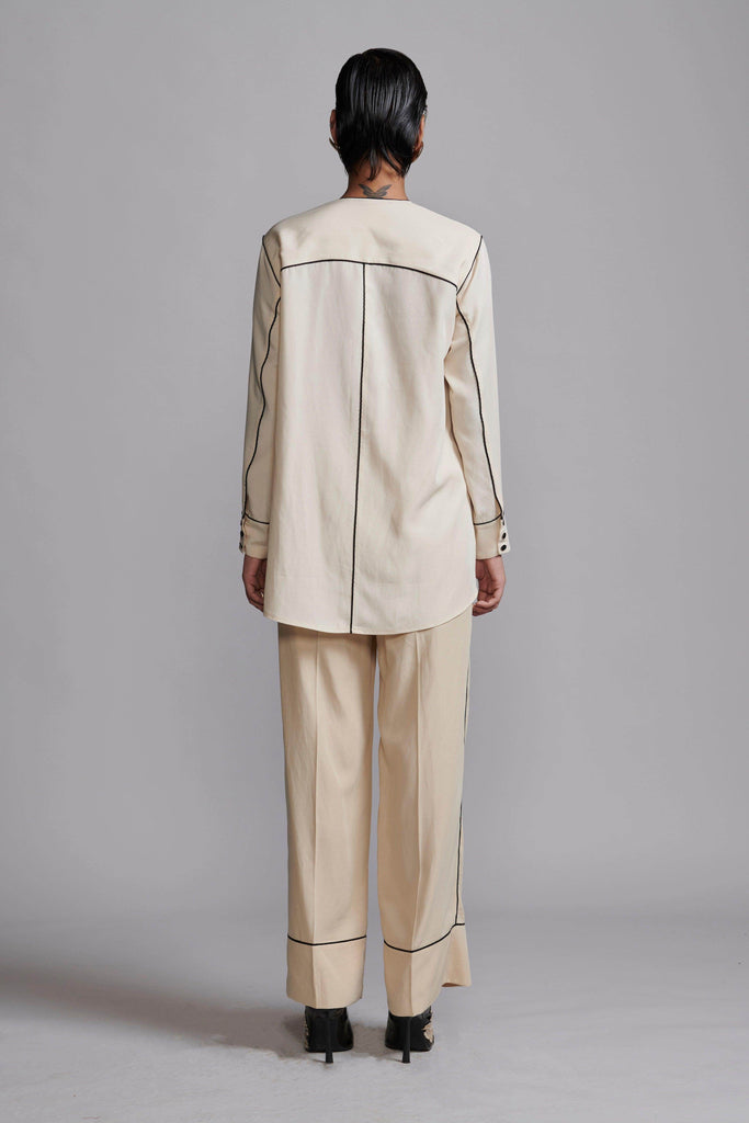 CONTRAST PIPING PANT - dash and dot dash and dot