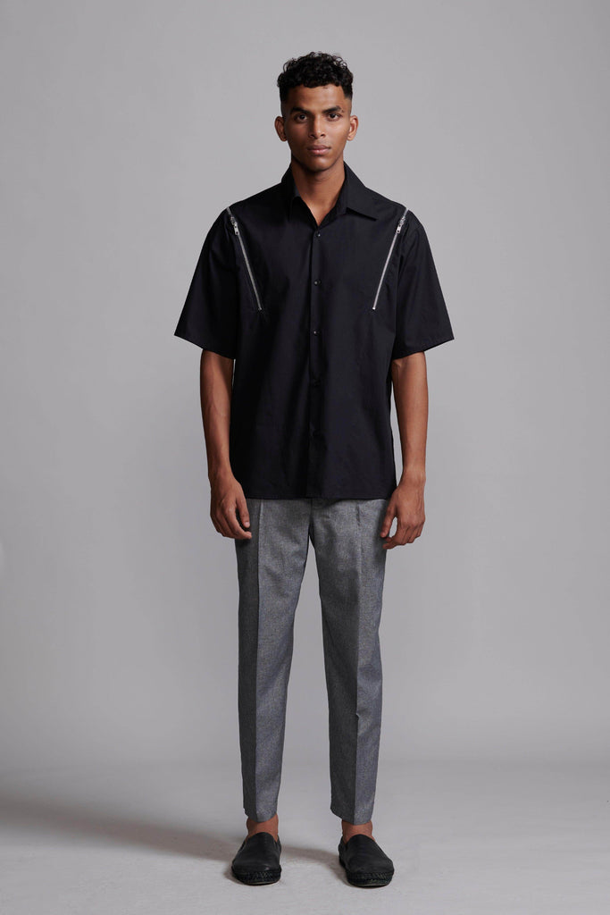 SHOULDER ZIP SHIRT - dash and dot dash and dot