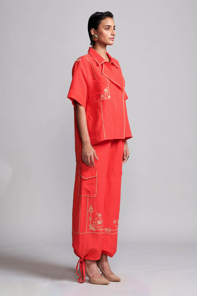 EMBROIDERED LINEN SHIRT - dash and dot dash and dot