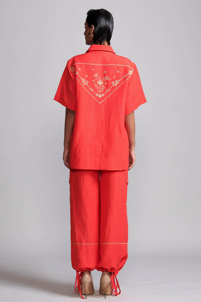 EMBROIDERED LINEN SHIRT - dash and dot dash and dot