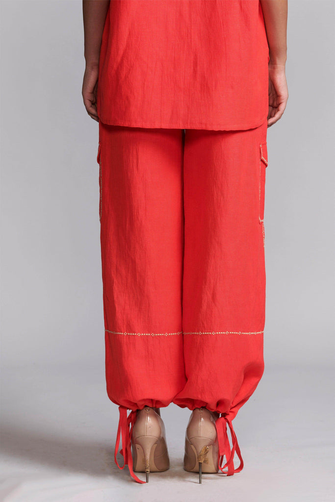 EMBROIDERED LINEN PANT - dash and dot dash and dot