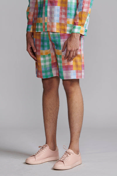MULTICOLOUR CHECK SHORTS - dash and dot