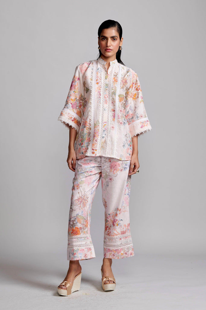 LACE LINEN PRINTED PANT - dash and dot dash and dot