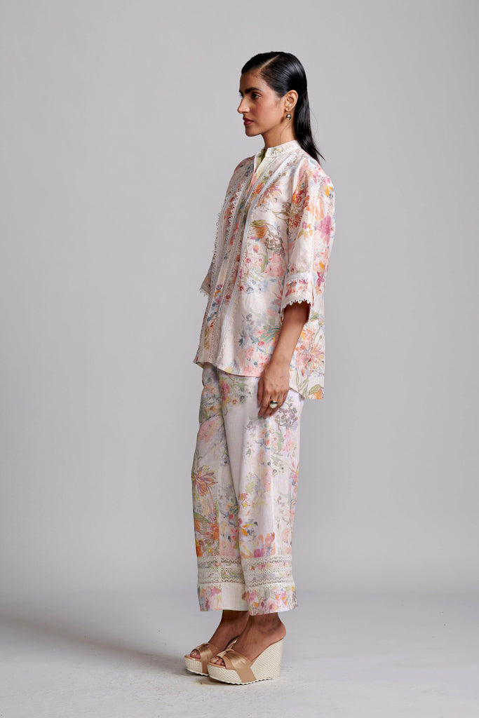 LACE LINEN PRINTED PANT - dash and dot dash and dot