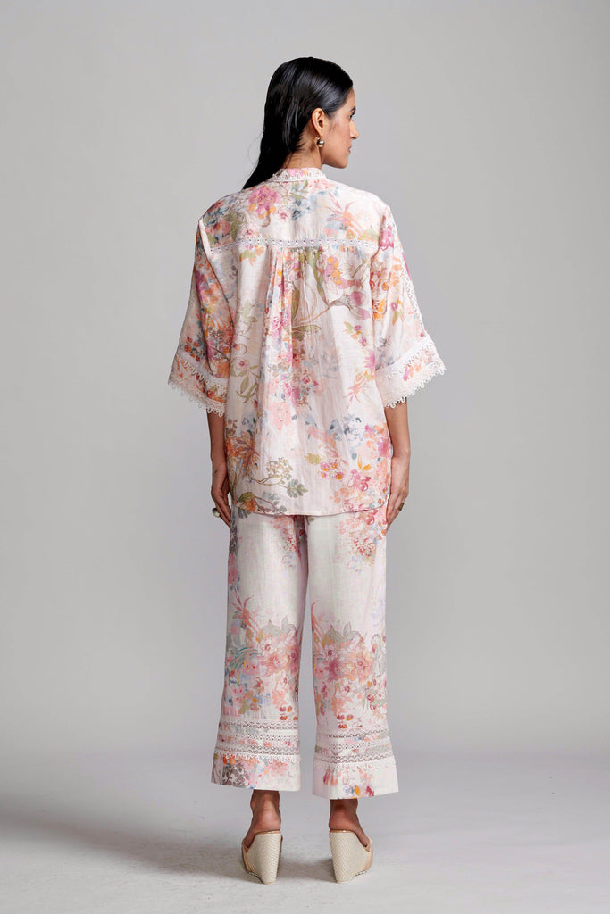 LACE LINEN PRINTED PANT - dash and dot dash and dot