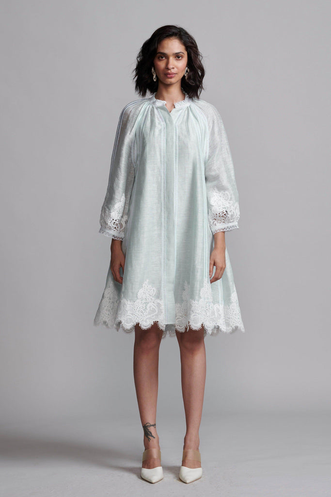 LINEN MINT MIDI DRESS - dash and dot dash and dot