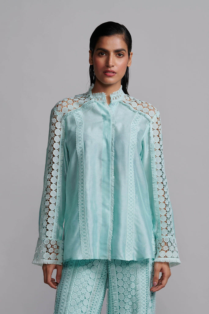 MINT BLUE LACE SET - dash and dot dash and dot