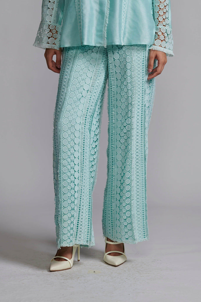MINT BLUE LACE PANT - dash and dot dash and dot