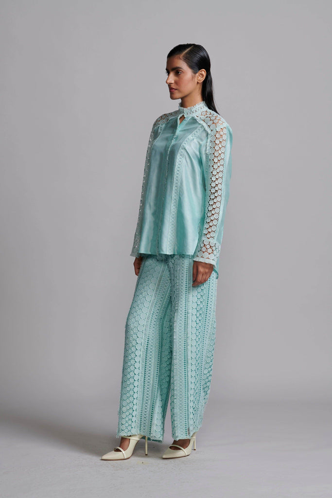 MINT BLUE LACE PANT - dash and dot dash and dot