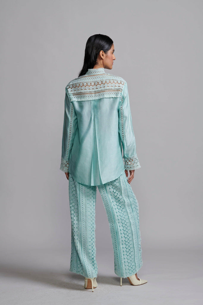 MINT BLUE LACE PANT - dash and dot dash and dot