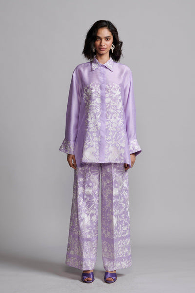 LAVENDER EMBROIDERED PANT - dash and dot