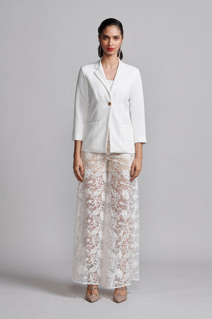 IVORY EMBROIDERED PANT - dash and dot dash and dot