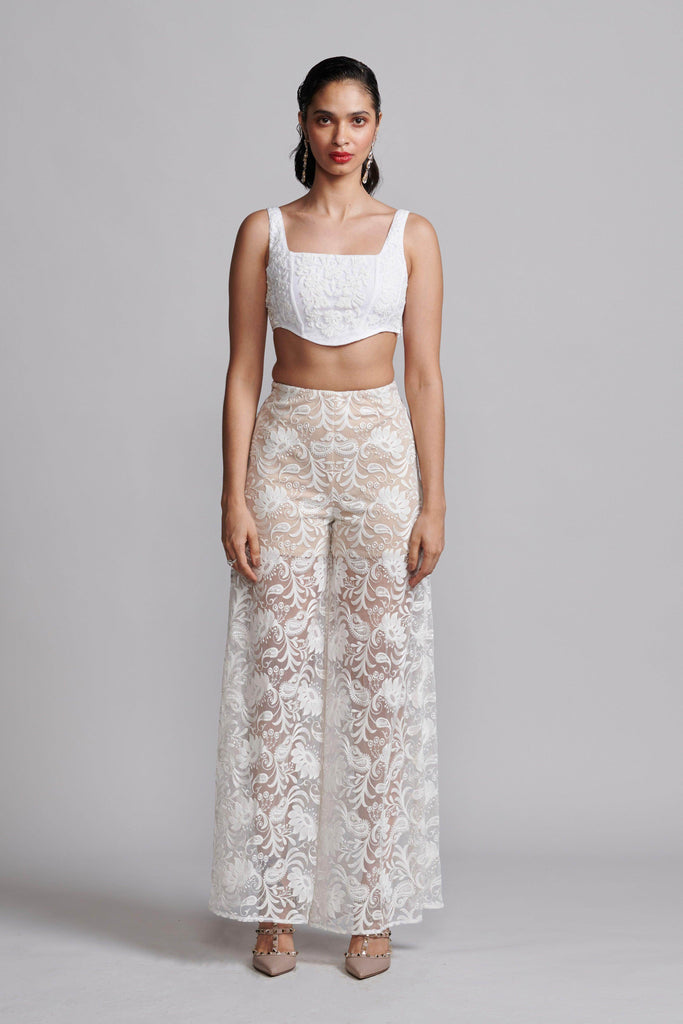 IVORY EMBROIDERED PANT - dash and dot dash and dot