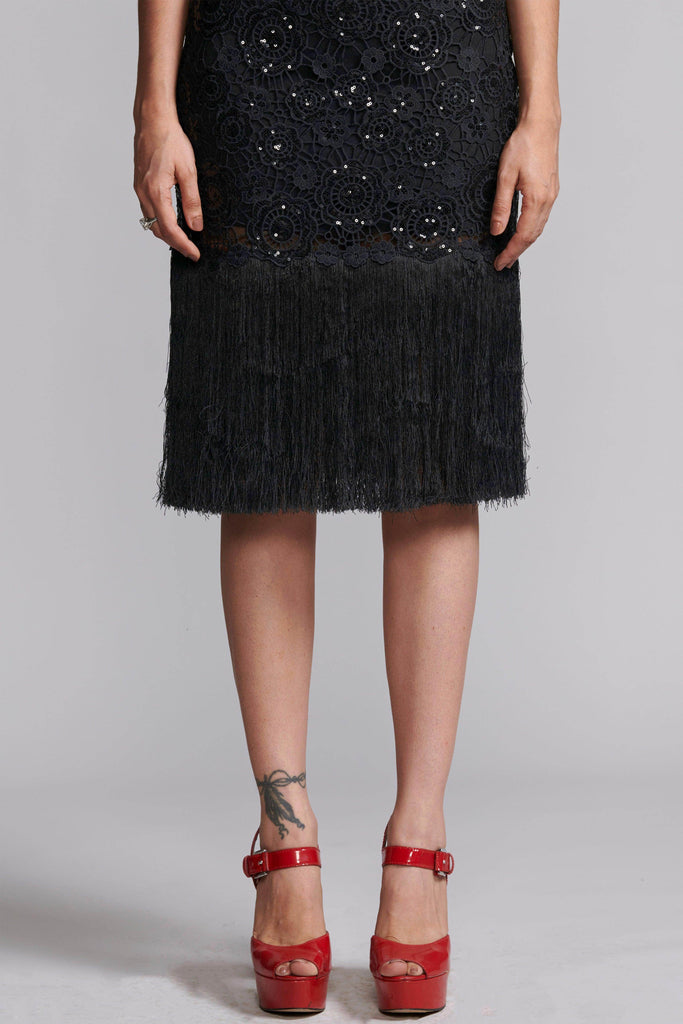 SEQUIN LACE FRINGE HEM DRESS - dash and dot dash and dot