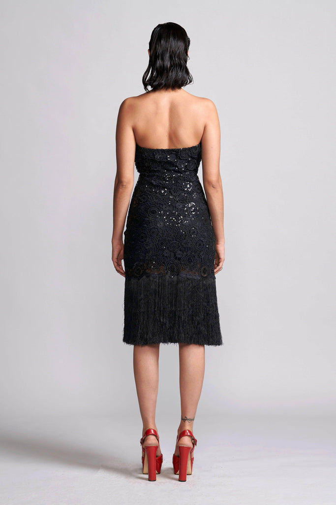 SEQUIN LACE FRINGE HEM DRESS - dash and dot dash and dot