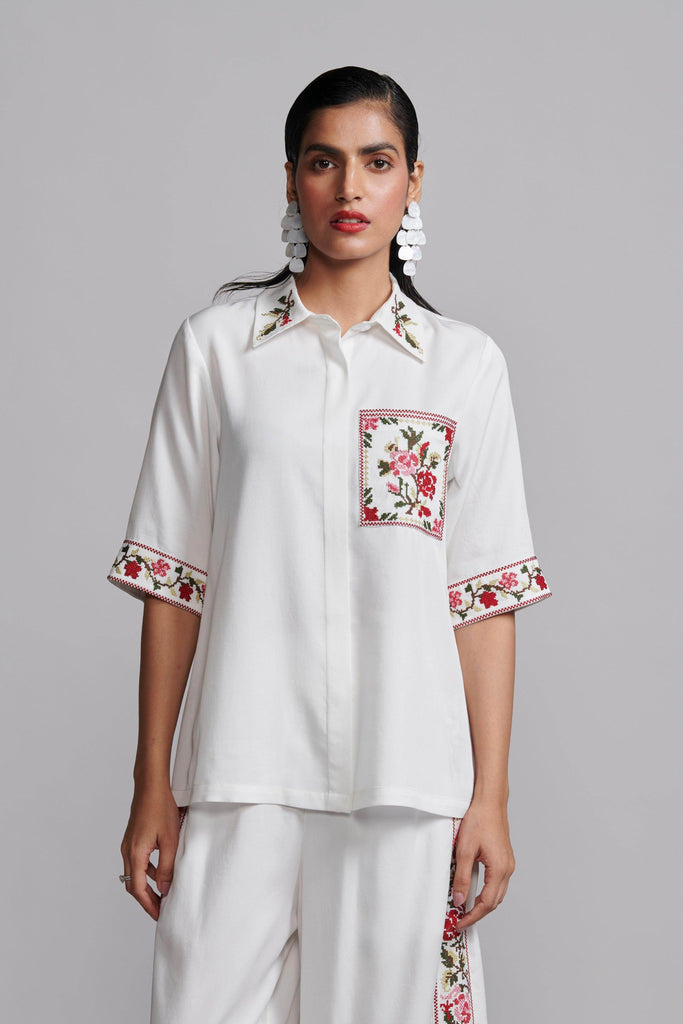 CROSS STITCH SHIRT - dash and dot dash and dot