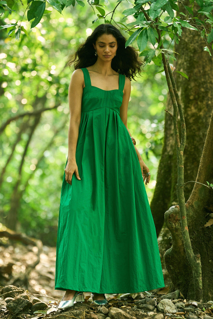 GREEN FLARED GOWN - dash and dot dash and dot