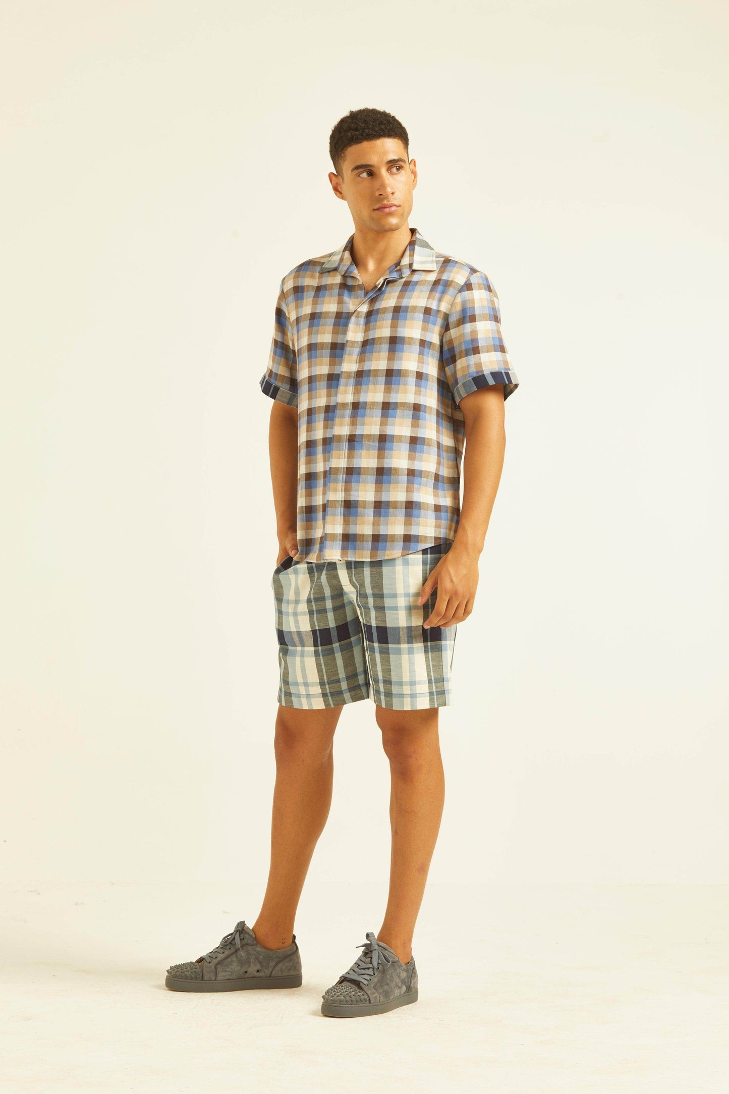 TWO CHECKS SHORTS SET - dash and dot