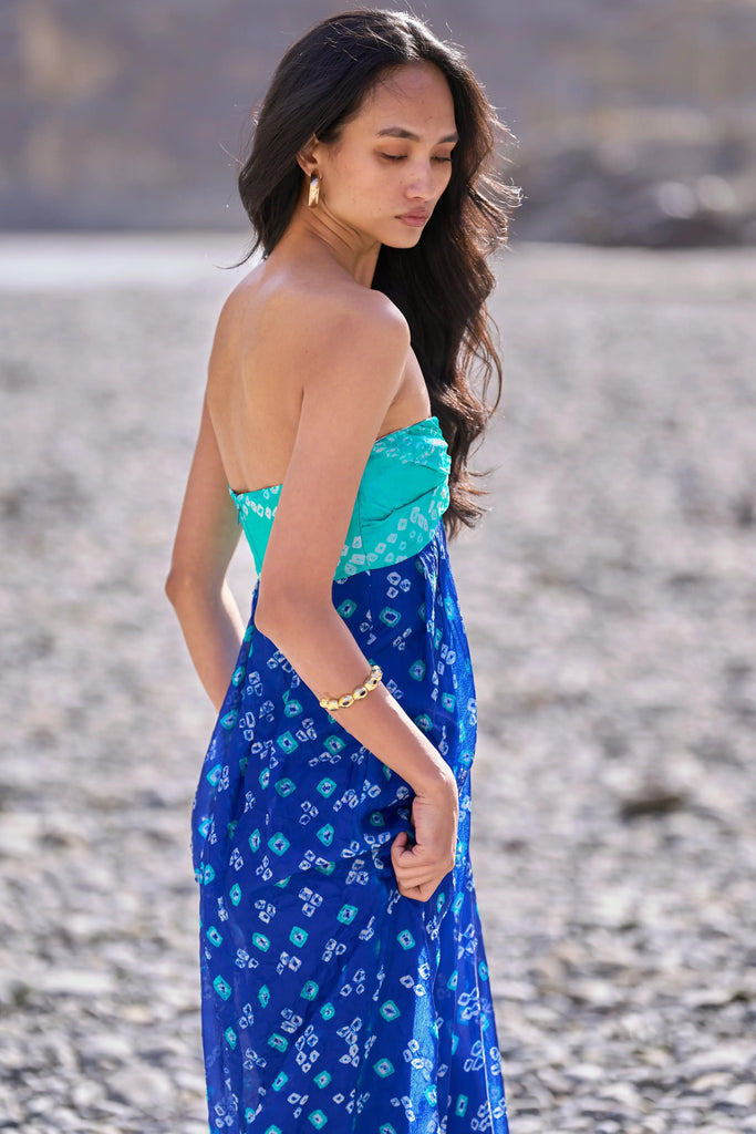 BANDHANI DRAPED DRESS dash and dot