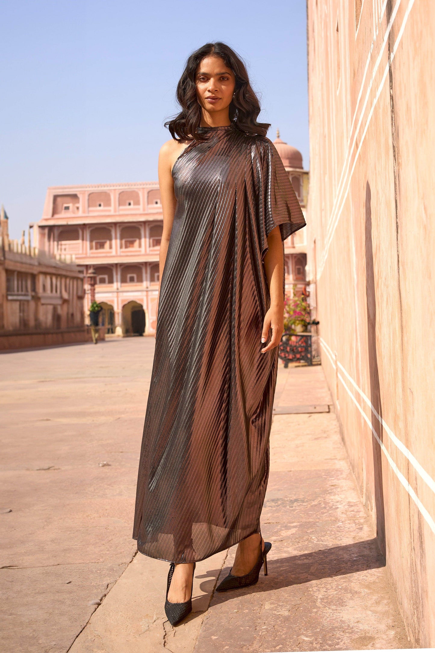 SINGLE SLEEVE KAFTAN DRESS - dash and dot