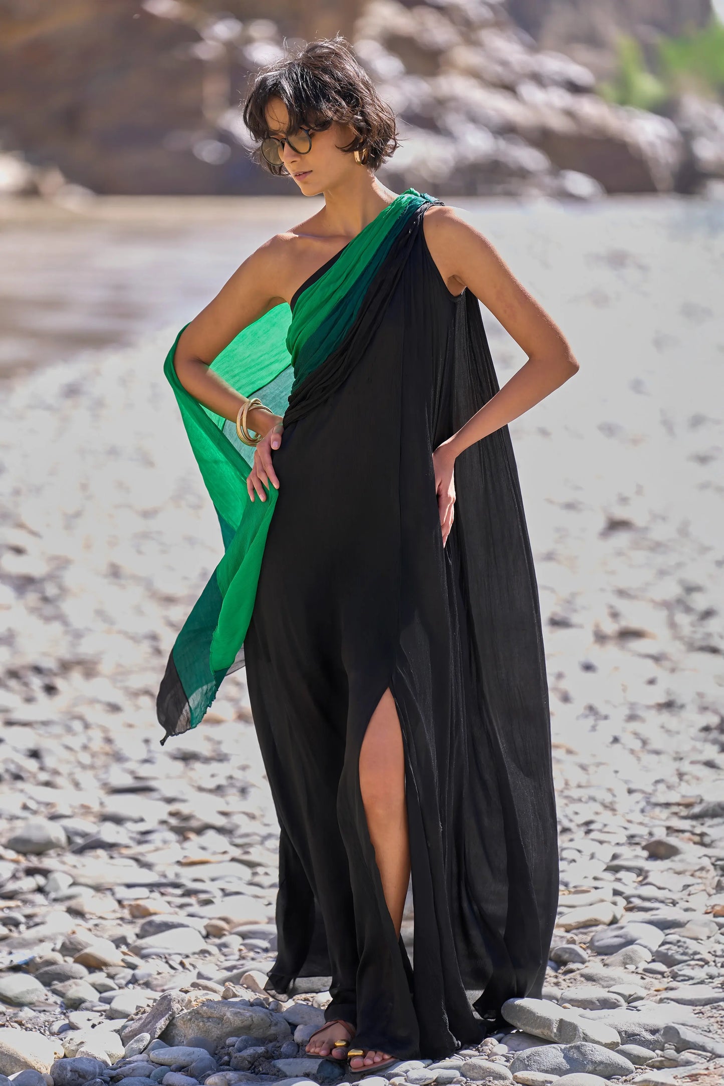 OMBRÉ DRAPED SARI GOWN