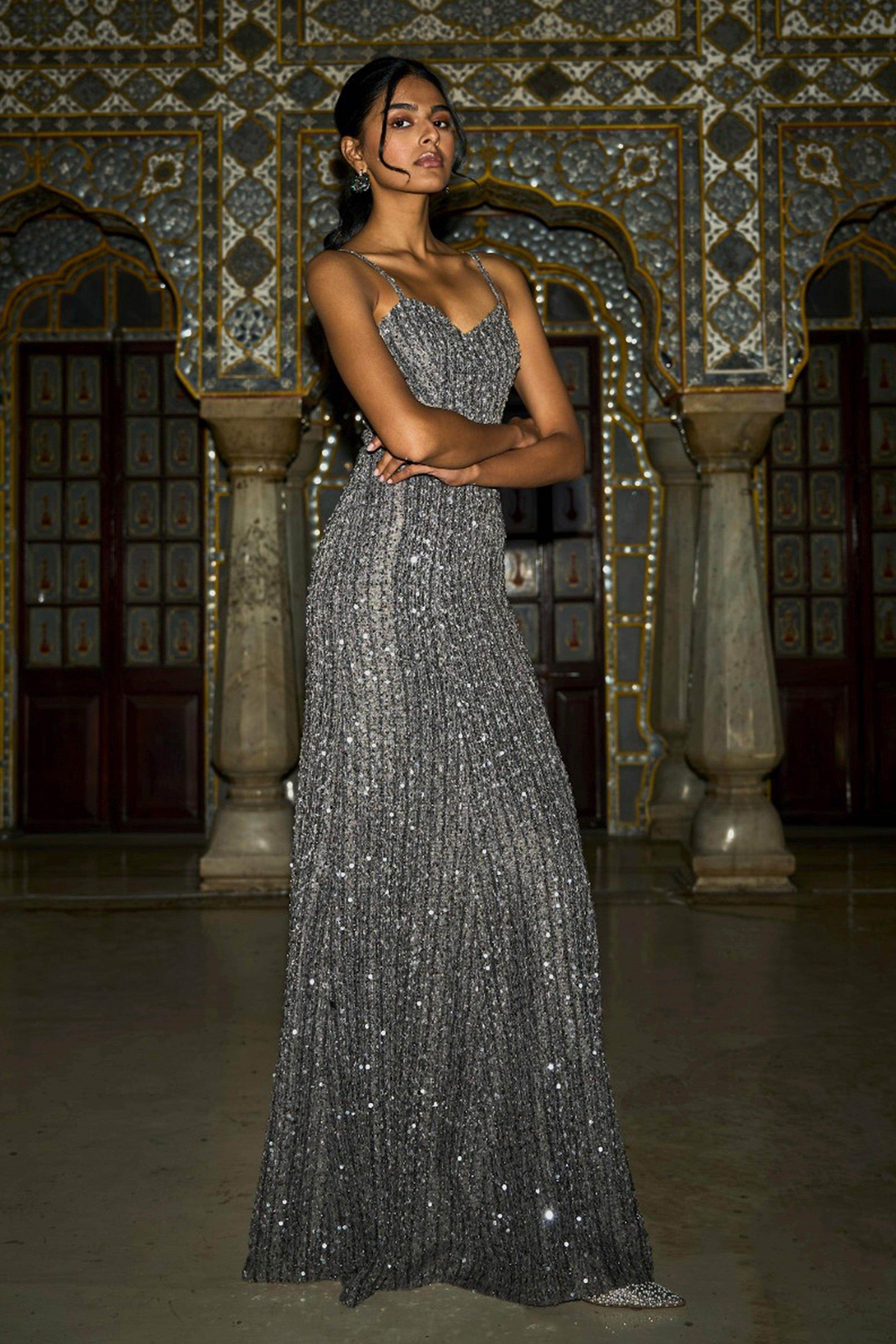 SEQUIN TEXTURED GOWN - dash and dot